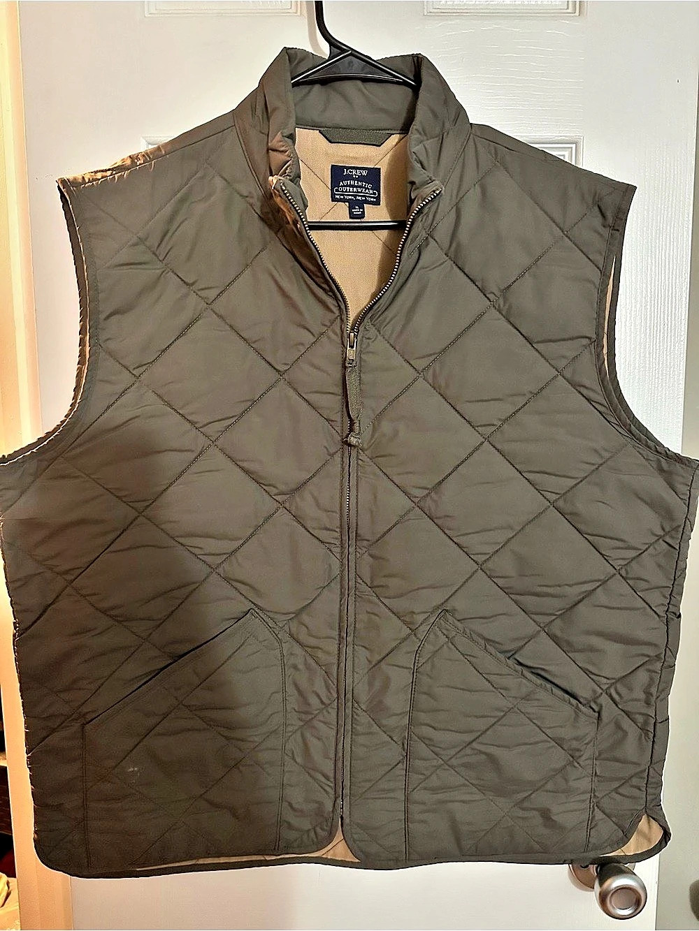 J.Crew Authentic Outerwear Quilted Green Vest XL